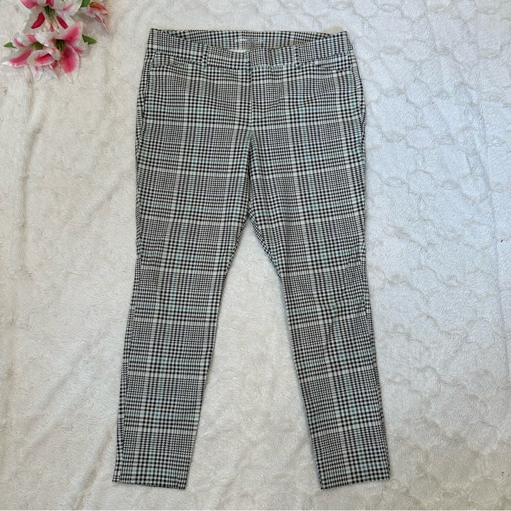 Old Navy - High Rise Pixie Never Fade Gingham Plaid Slim Skinny Pants 16
